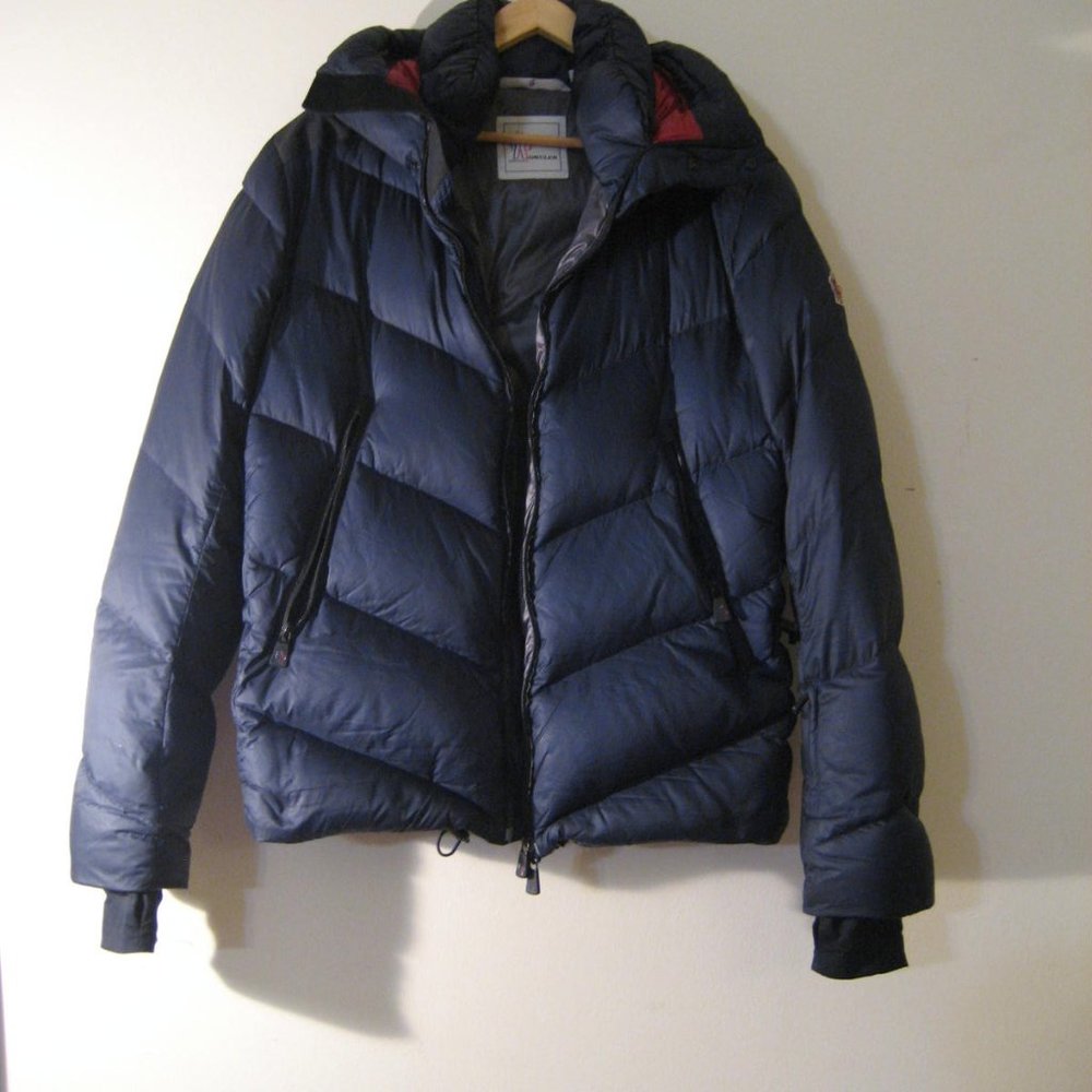 Moncler Grenoble Beckler Goose Down Puffer Ski Jacket, Blue #116347